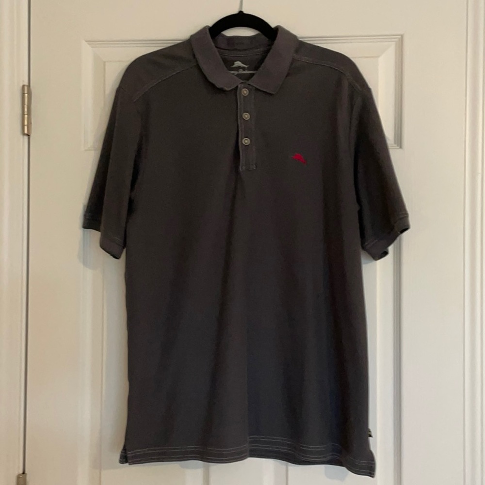 Tommy Bahama size large color grey polo